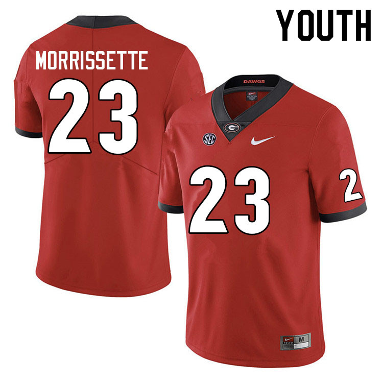 Youth #23 De'Nylon Morrissette Georgia Bulldogs College Football Jerseys Sale-Red Anniversary
